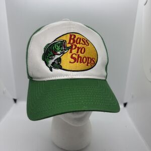 Vintage BASS PRO SHOPS Snapback Mesh Trucker Hat Cap Fishing Hunting Green Hat